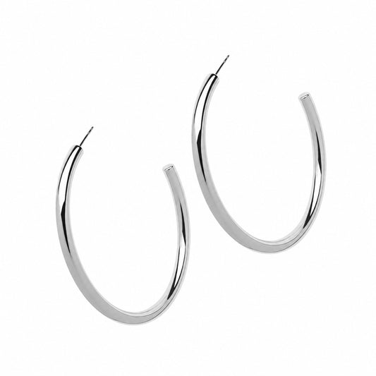 Platinum Large Hoop Earrings