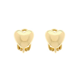 Gold Heart Clip Earrings