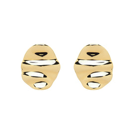 Gold Ripple Clip Earrings