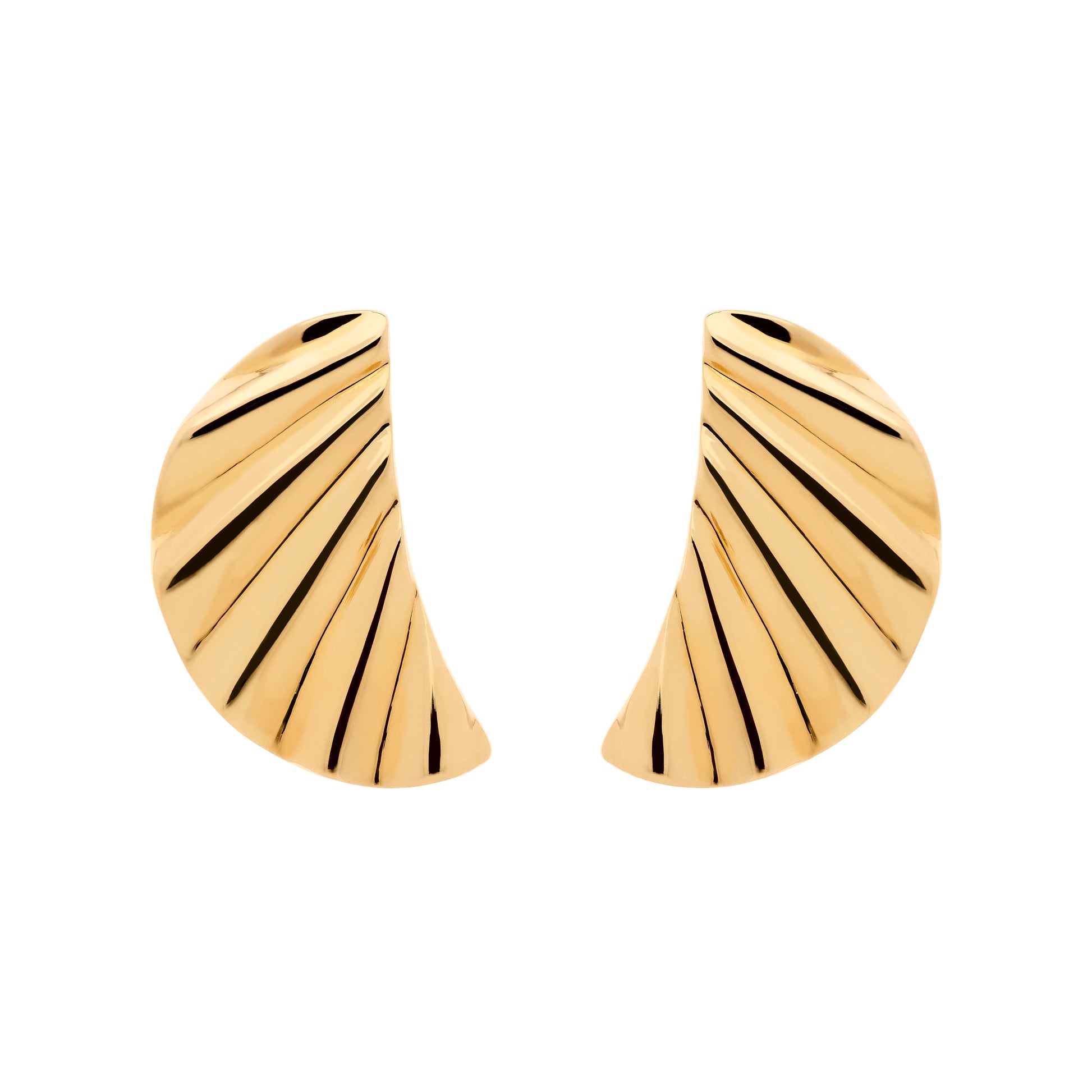 Gold Wave Clip Earrings