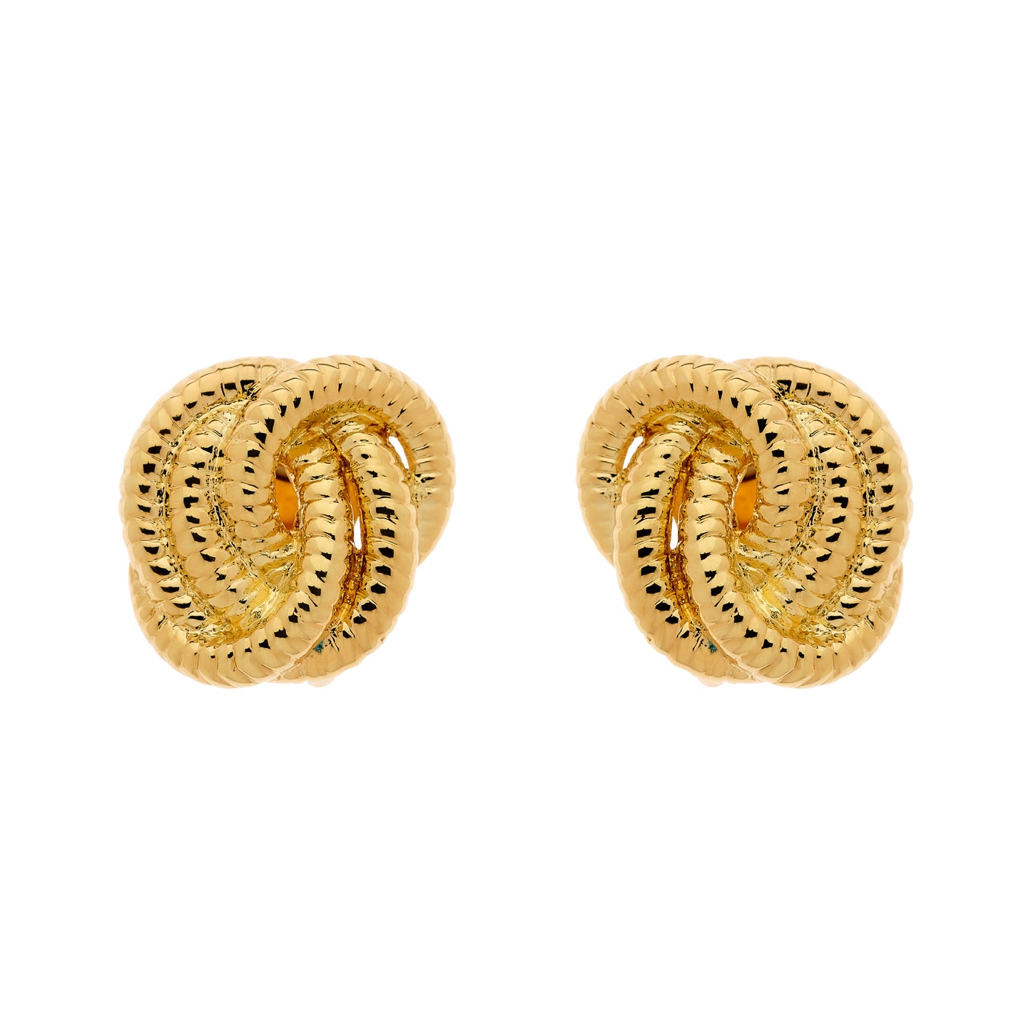 Gold Knot Clip Earrings