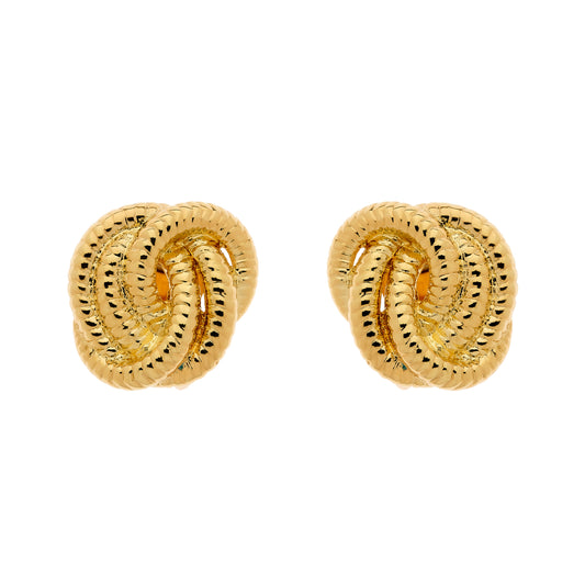 Gold Knot Clip Earrings