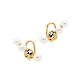Pearl & Crystal Clip Ear Climber
