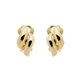 Gold Diamond Shape Clip Earrings