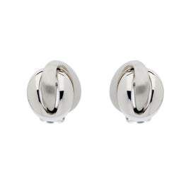 Platinum Knot Clip Earrings