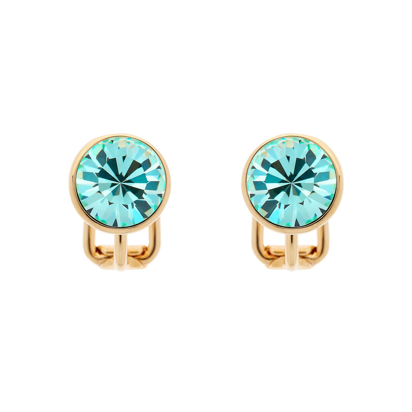 Chrysolite Crystal Clip Earrings