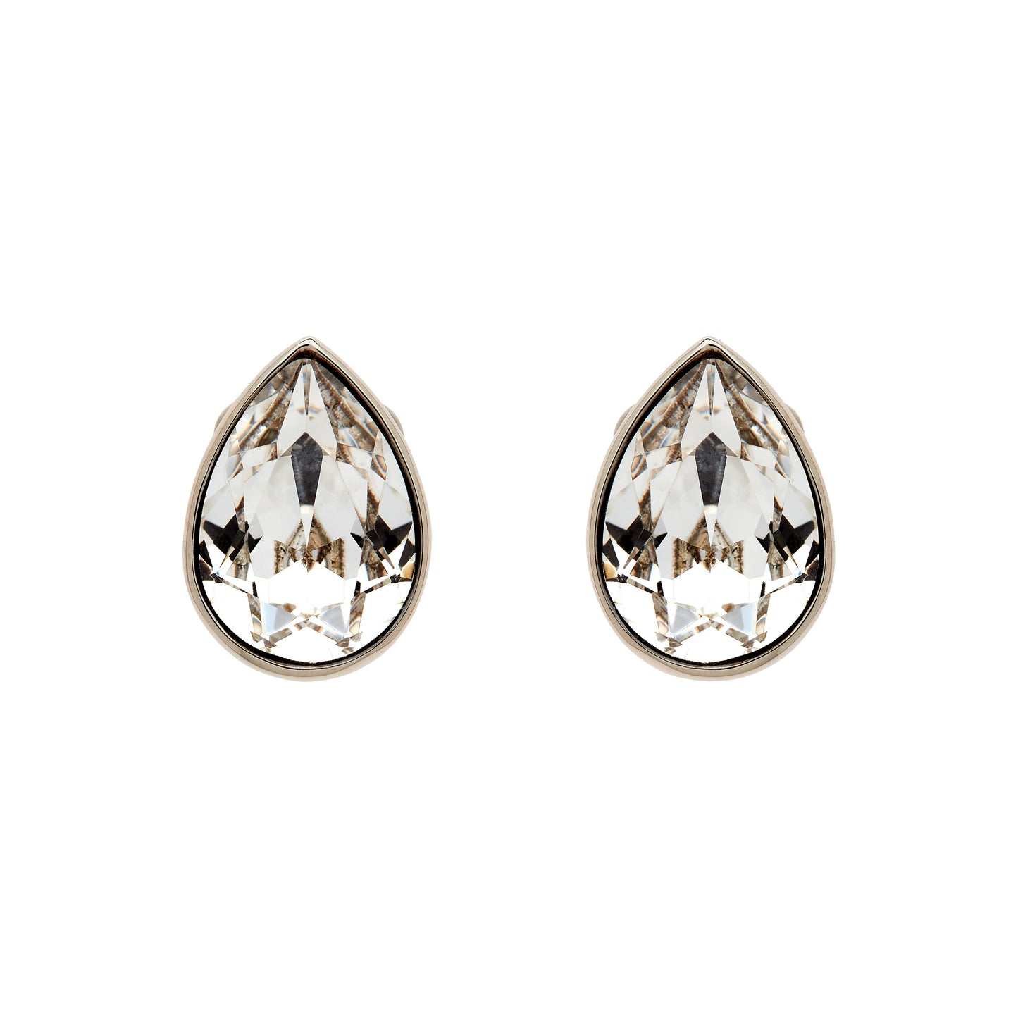 Platinum Statement Crystal Clip Earrings