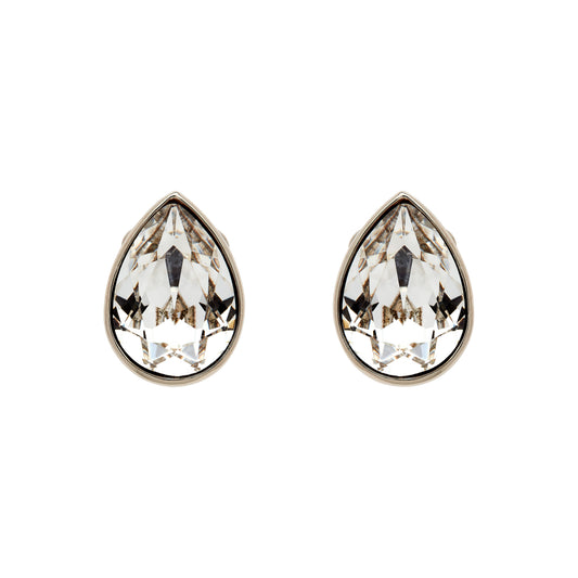Platinum Crystal Clip Earrings