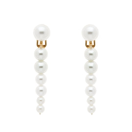 Graduated Pearl Drop Clip Earrings