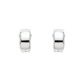Platinum Curve Clip Earrings
