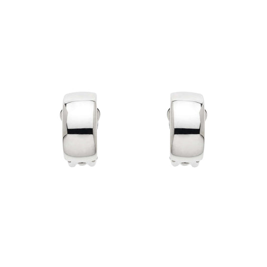 Platinum Curve Clip Earrings
