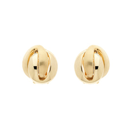 Gold Knot Clip Earrings
