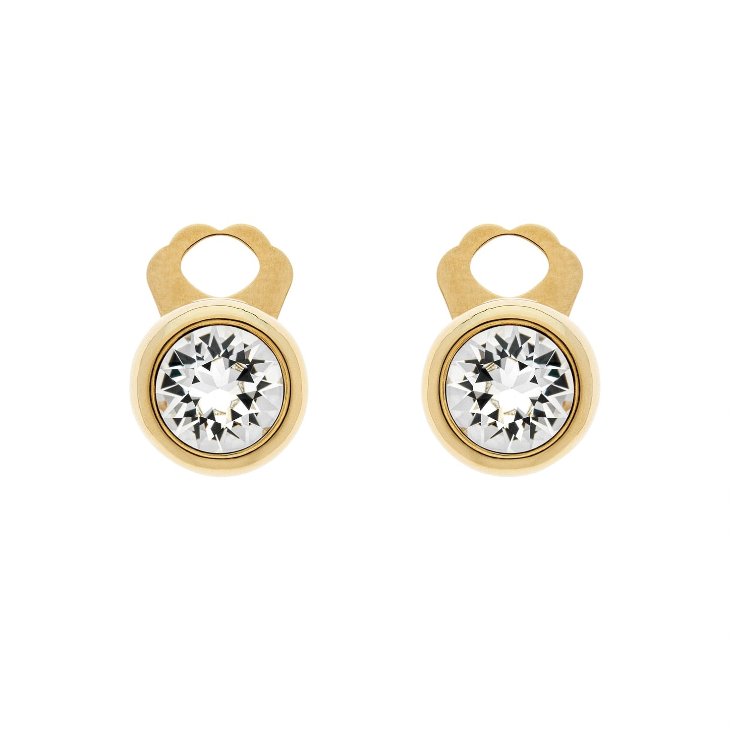 Gold Crystal Stud Clip Earrings