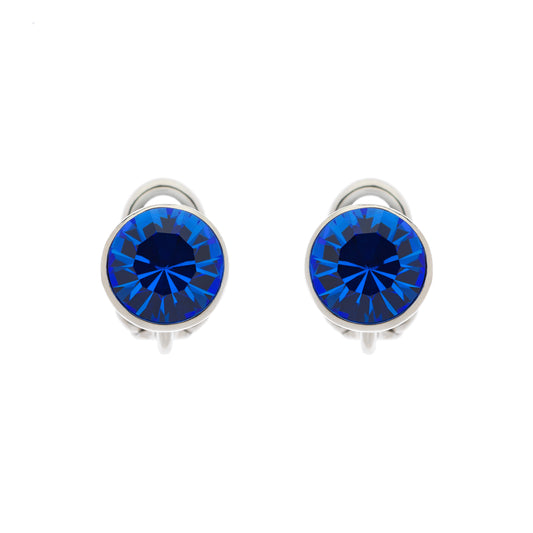 Sapphire Stud Clip Earrings