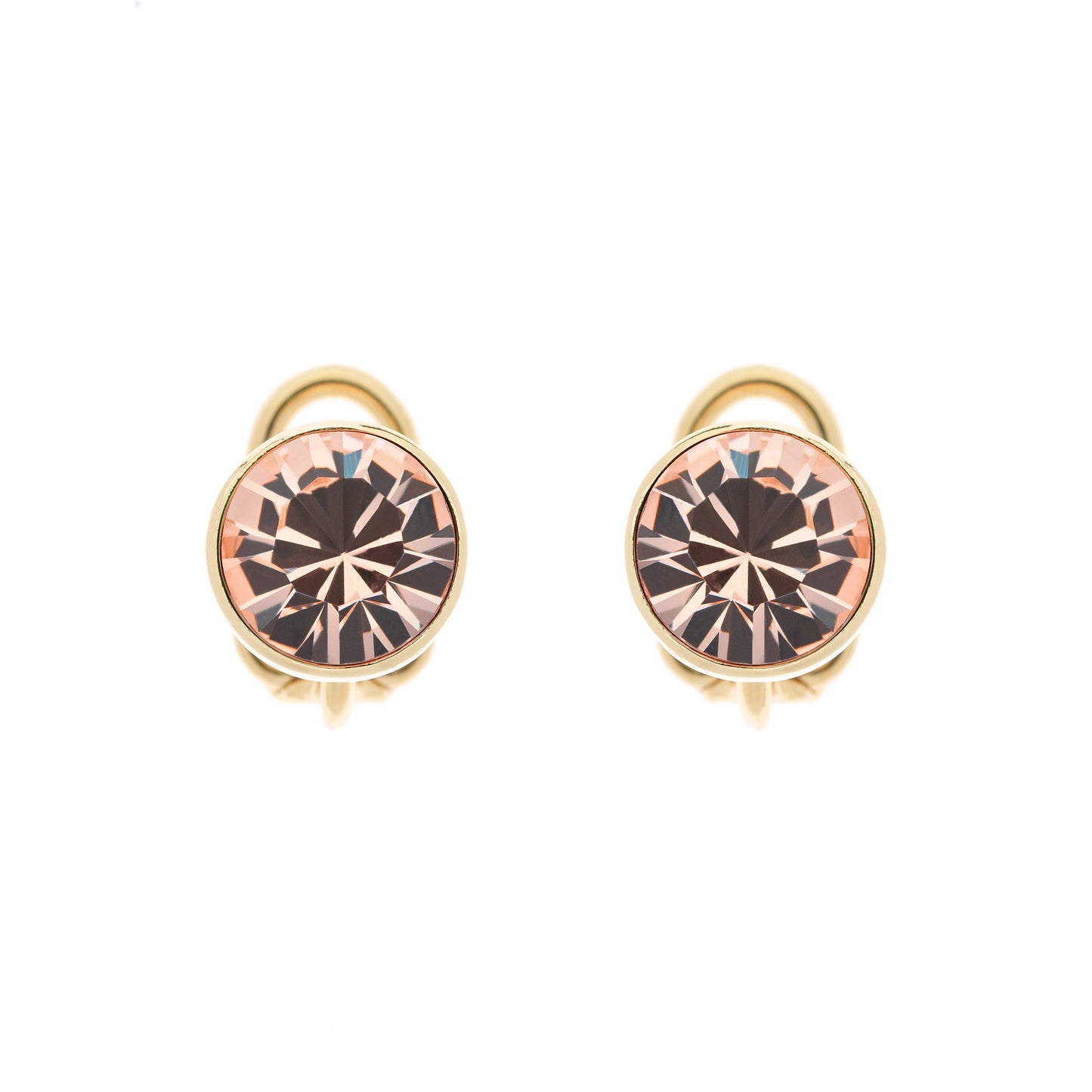 Gold Quartz Crystal Clip Earrings