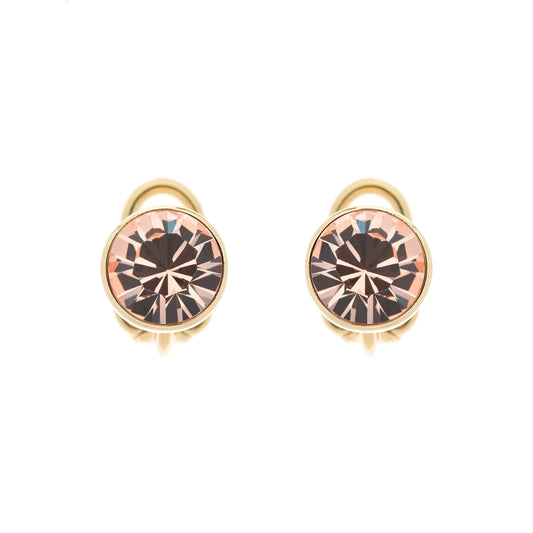 Gold Quartz Crystal Clip Earrings