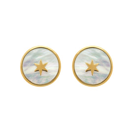 Mother of Pearl & Star Clip Earrings