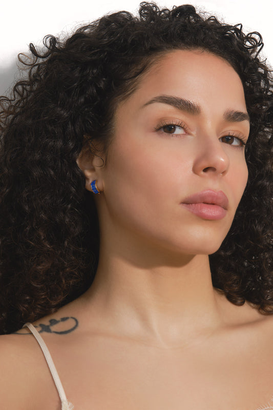 Sapphire Baguette Crystal Clip earrings