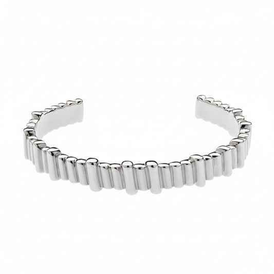 Platinum Step Cuff Bracelet