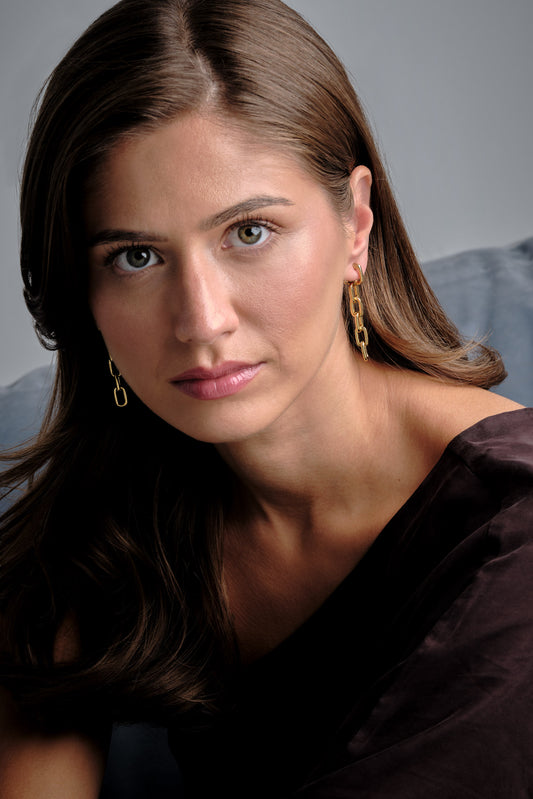 Gold Chain Drop Clip on Earrings