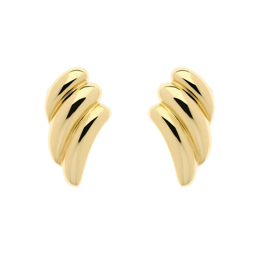 Gold Wave Clip Earrings