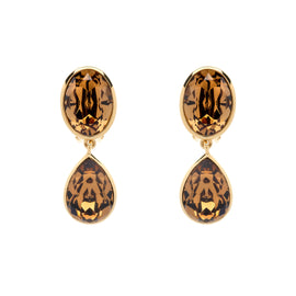 Topaz Crystal Statement Clip Earrings