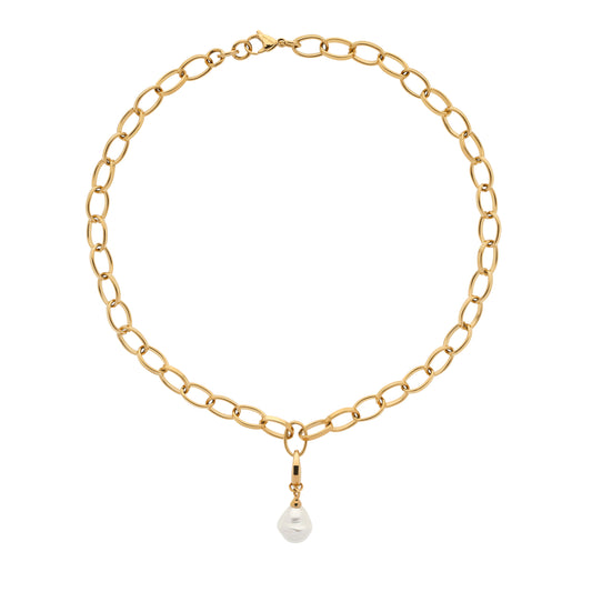 Baroque Pearl Charm Necklace
