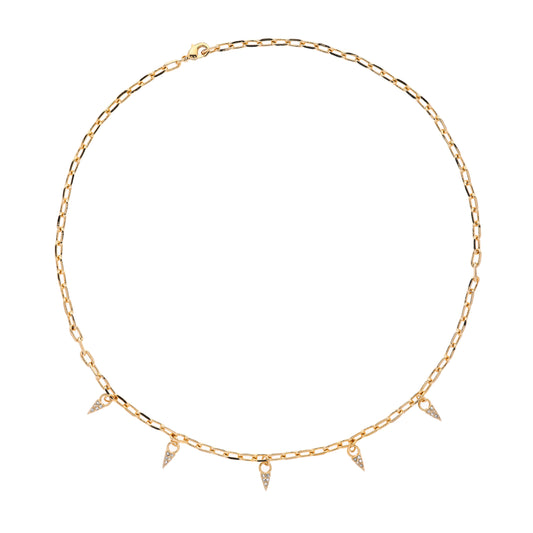 Gold Crystal Chain Necklace