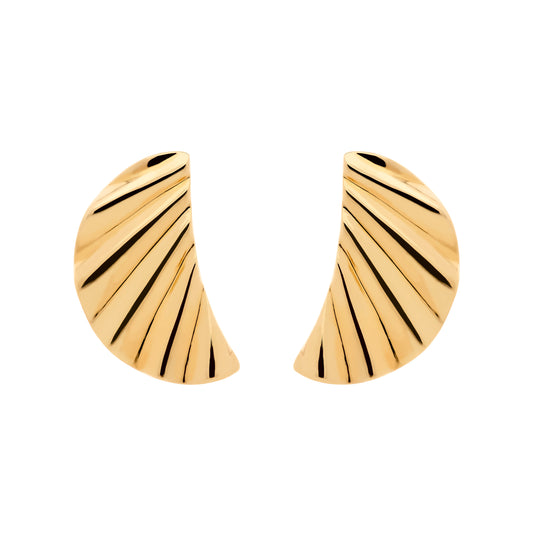 Gold Wave Clip Earrings
