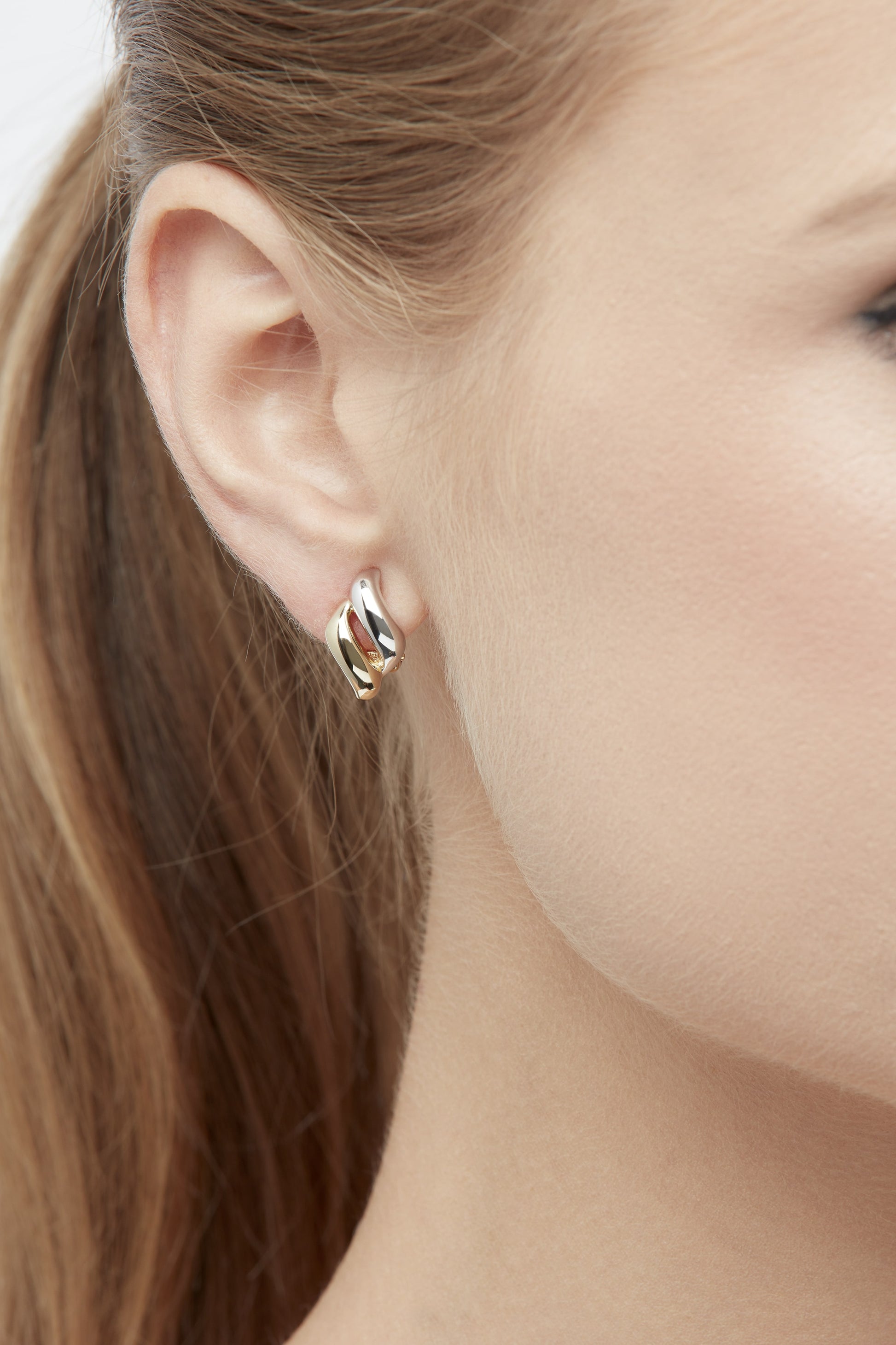 Gold and Platinum Diamond Designed Clip on Earrings