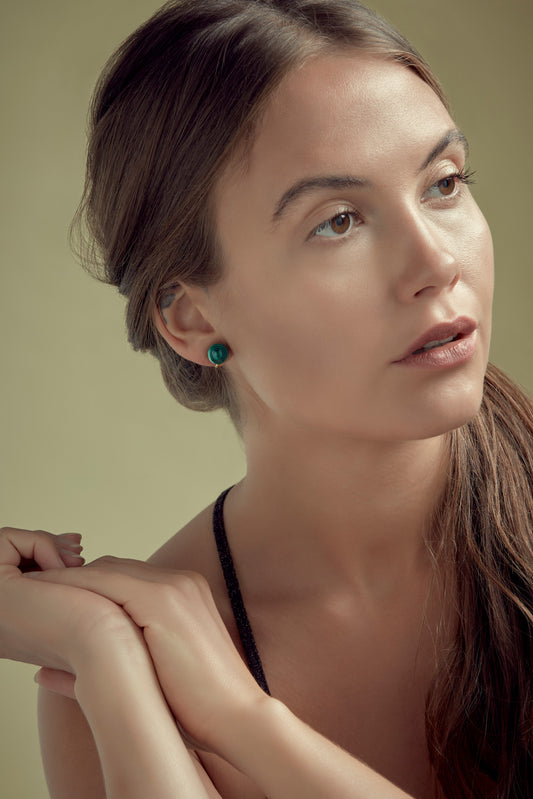 Semi precious clip on earrings