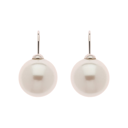 Pearl & Platinum Drop Earrings