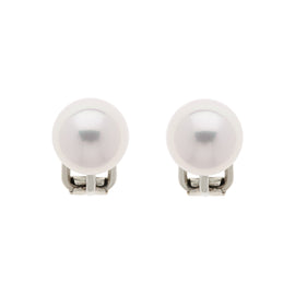 Pink pearl clip earrings