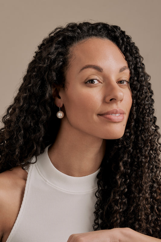 Gold Leverback and Pearl Earrings