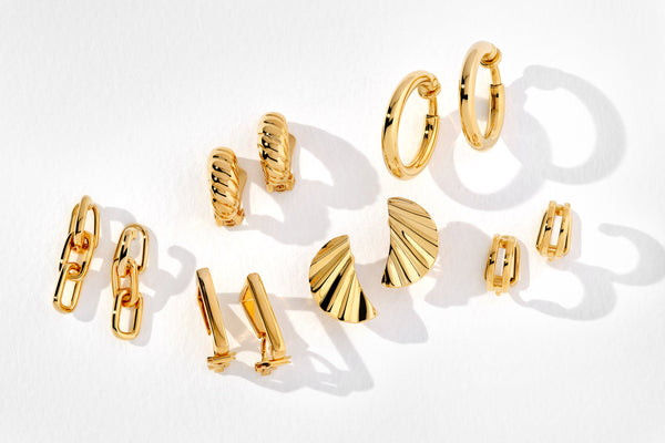 gold clip on earrings