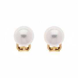 Pink Pearl Gold Clip Earrings