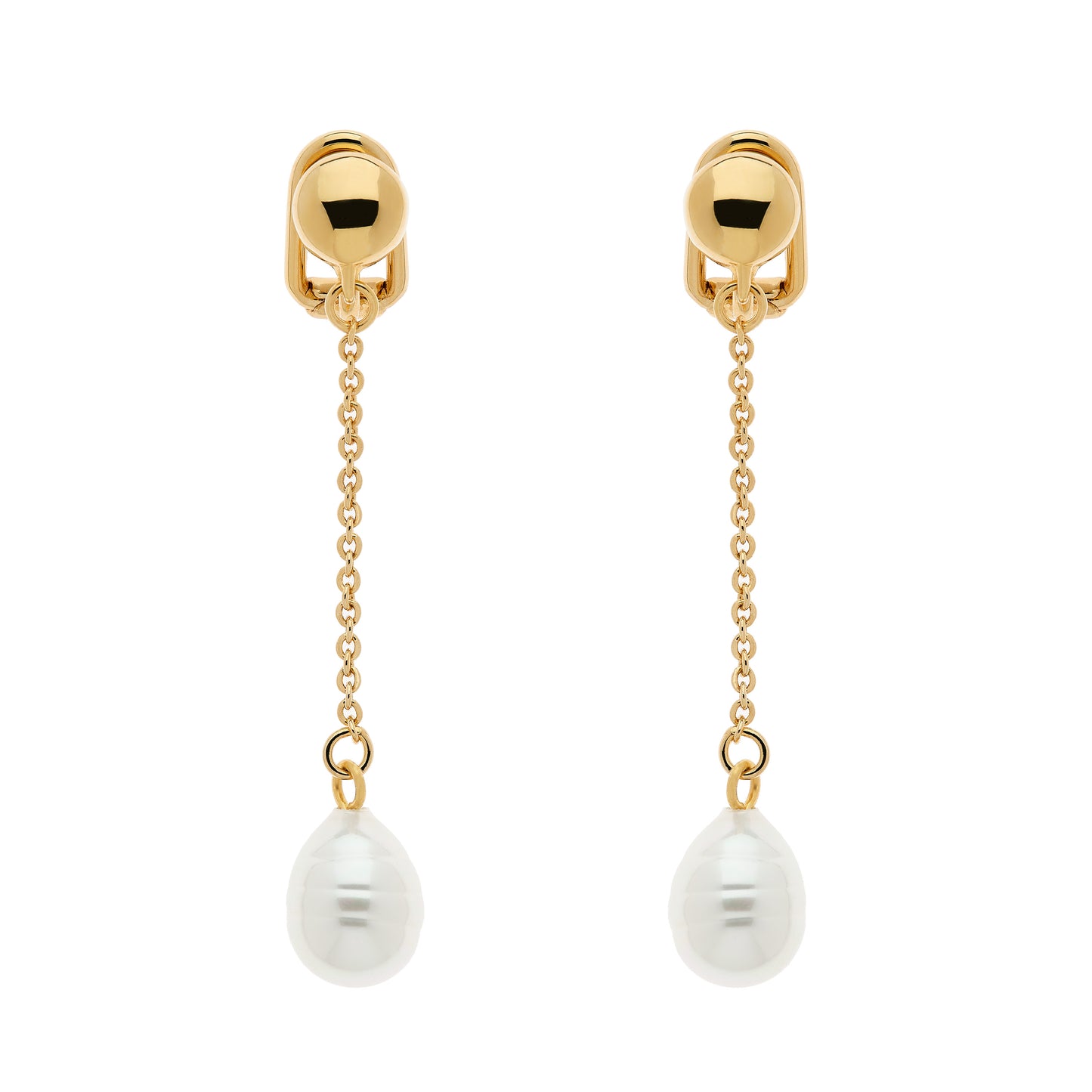 Baroque Pearl Drop Clip Earrings