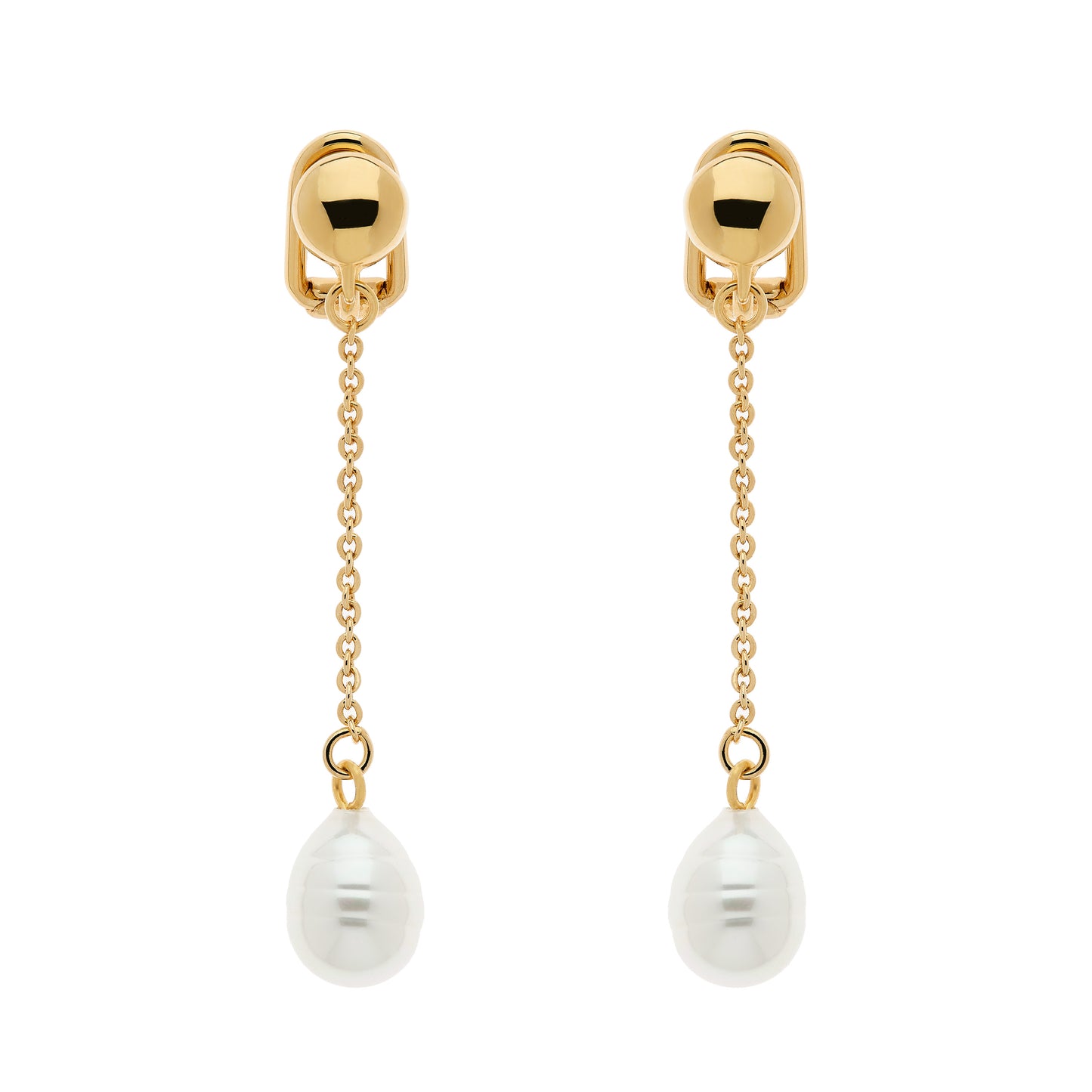 Baroque Pearl Drop Clip Earrings