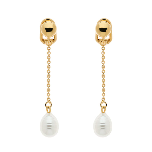 baroque pearl clip on earrings