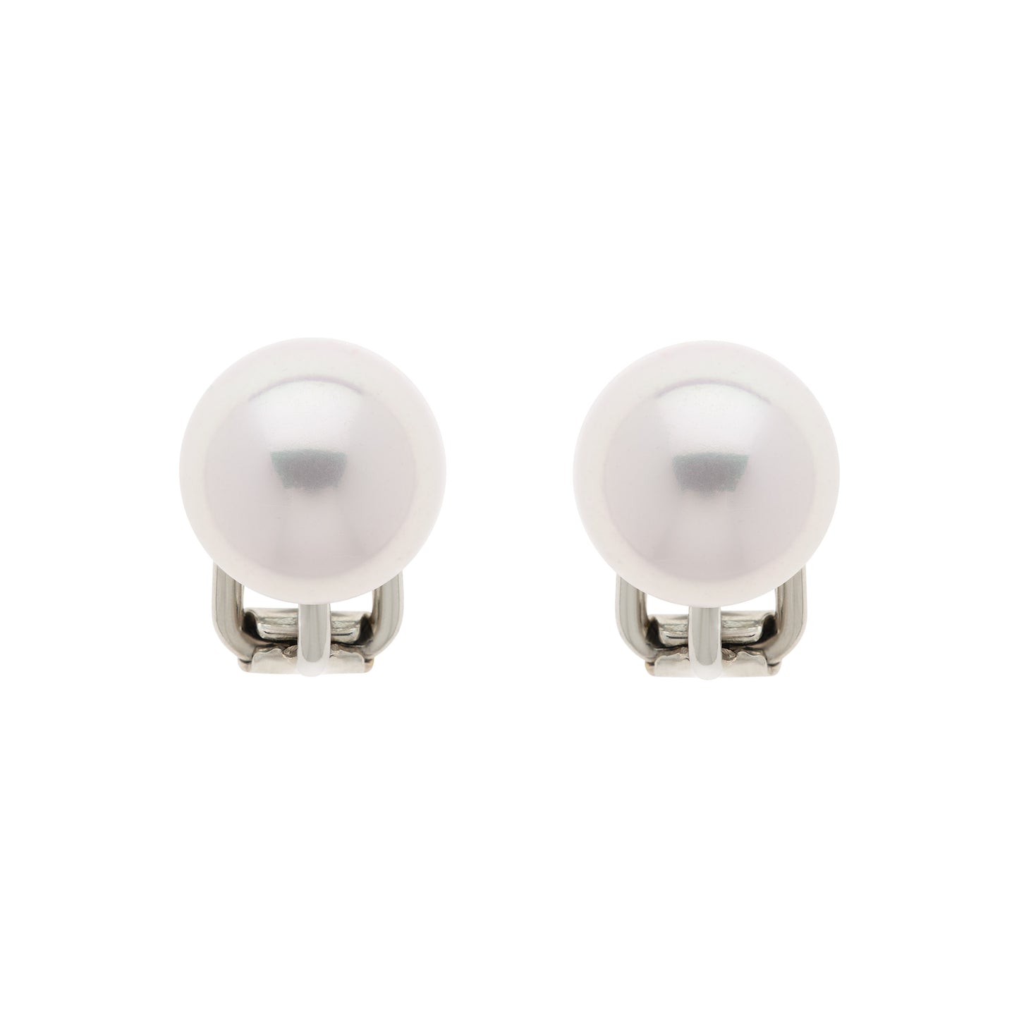 Pink pearl clip earrings