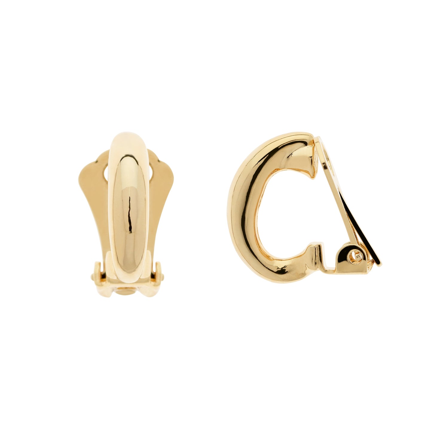Gold Semi Hoop Clip Earrings