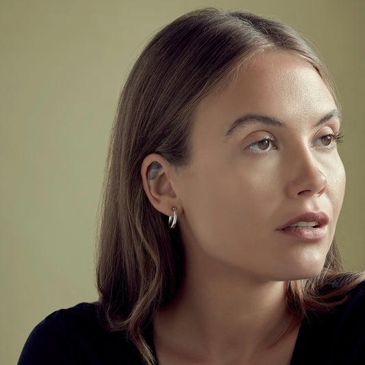 Platinum Mini Hoop Clip Earrings