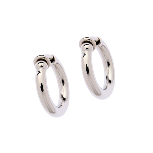 Platinum Mini Hoop Clip Earrings