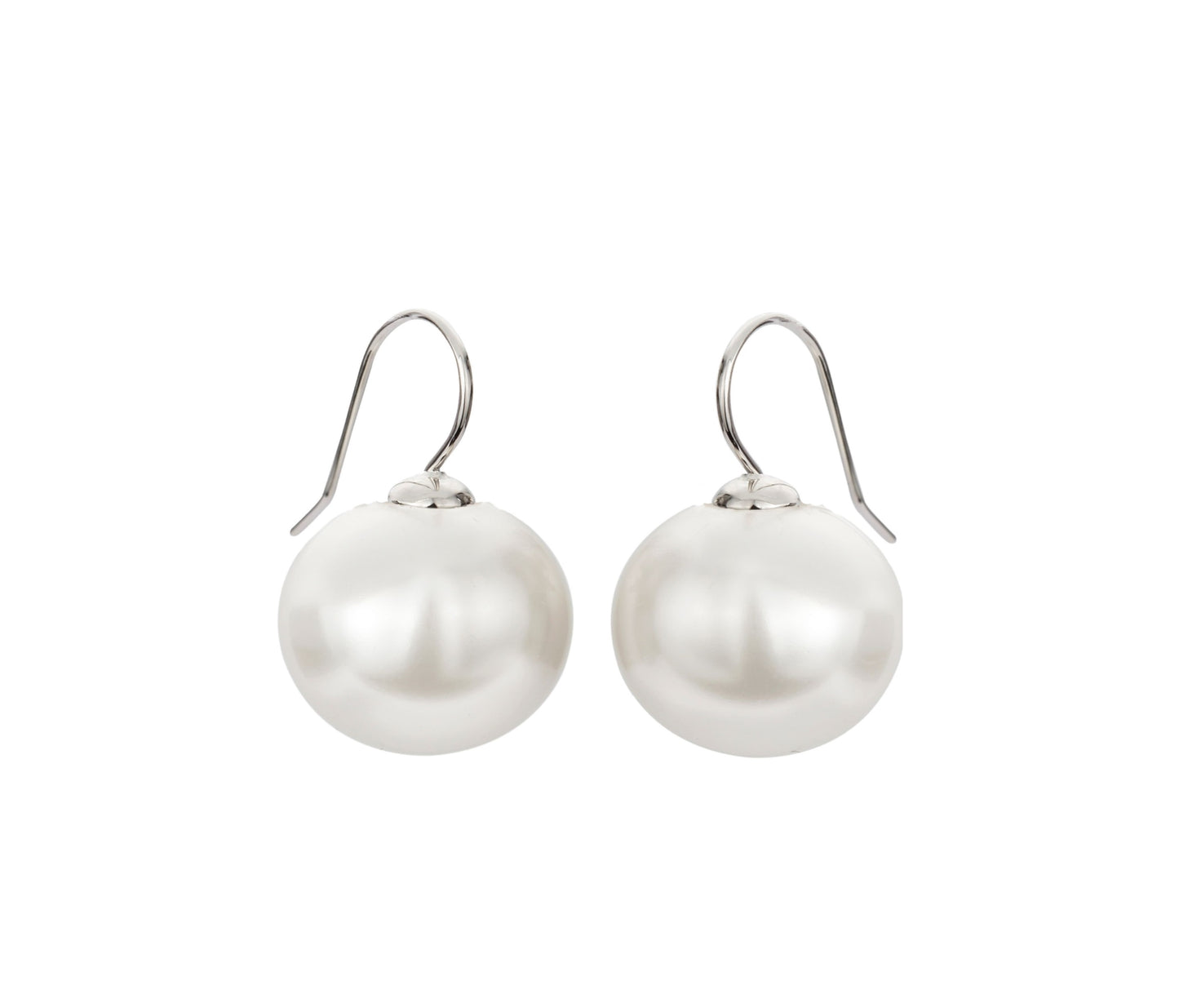Platinum & Pearl Hook Earrings