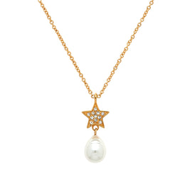 Gold Star & Pearl Pendant