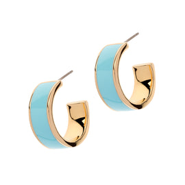 Turquoise Enamel Hoop Earrings