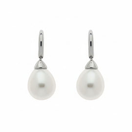 Platinum Teardrop Pearl Earrings