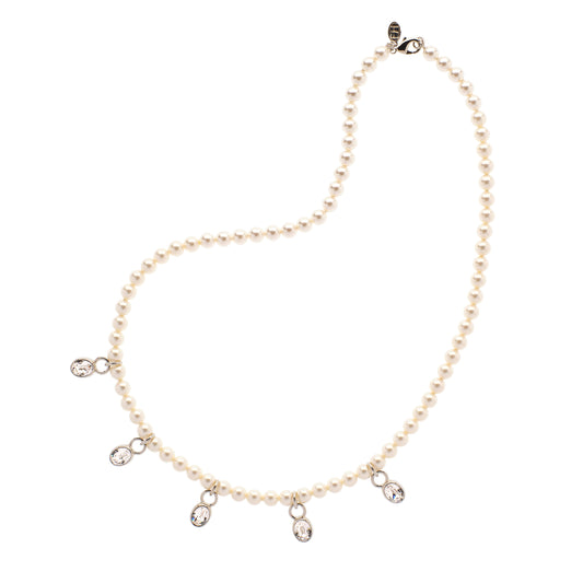 Pearl Necklace Crystal Droplet Necklace