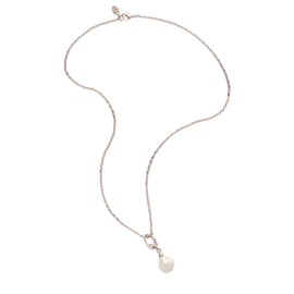 Baroque Pearl and Platinum Charm Necklace