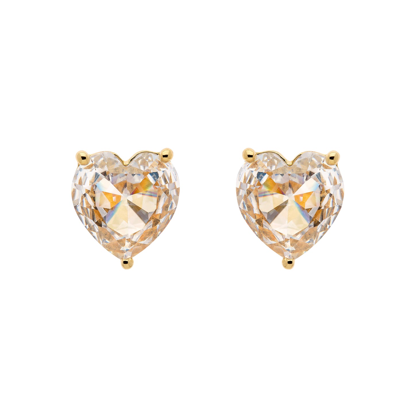 Crystal Heart clip earrings
